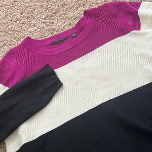 Cyrus Women's Colorblock Sweater - Purple, Cream, Black